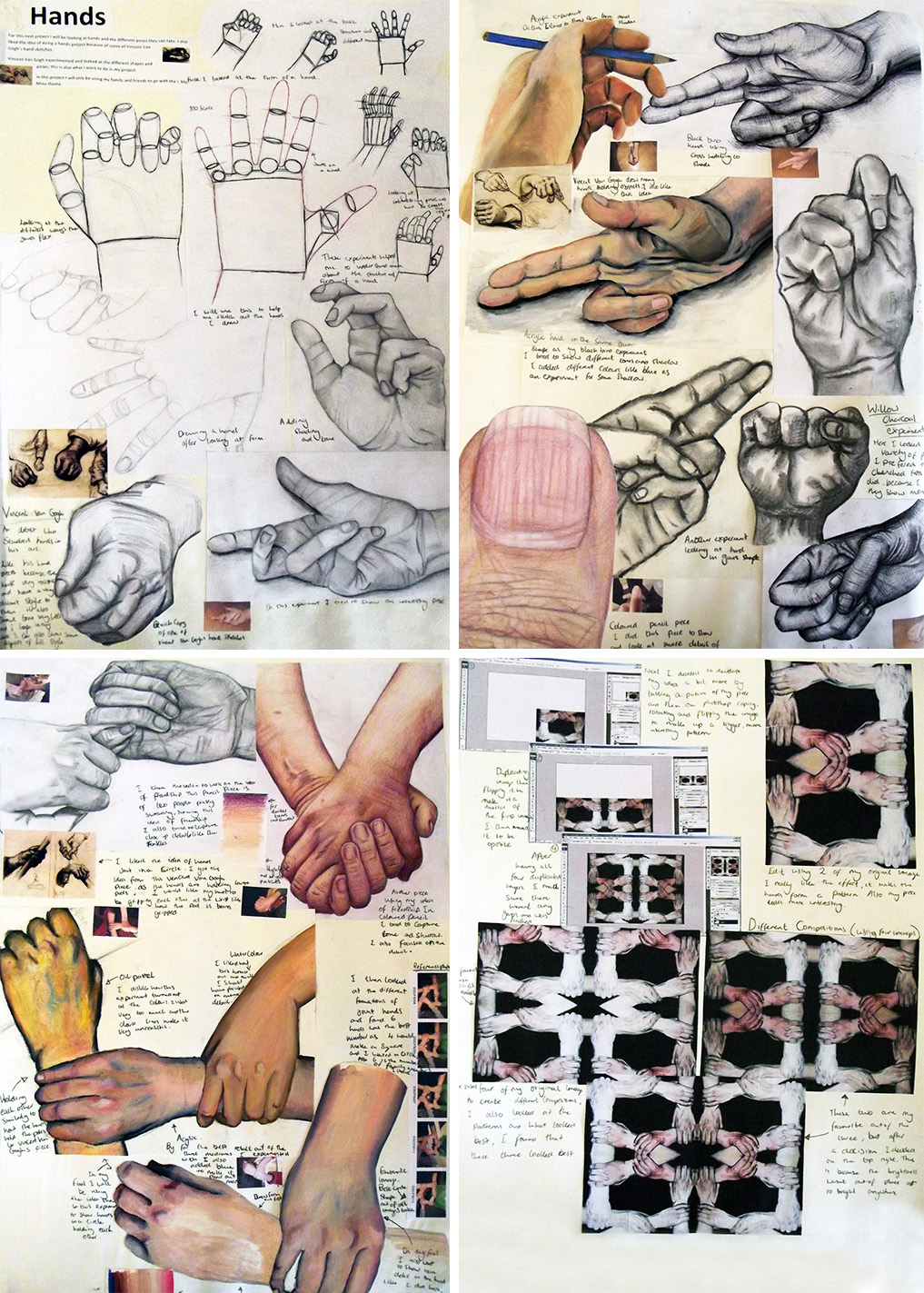 A Level sketchbook hands